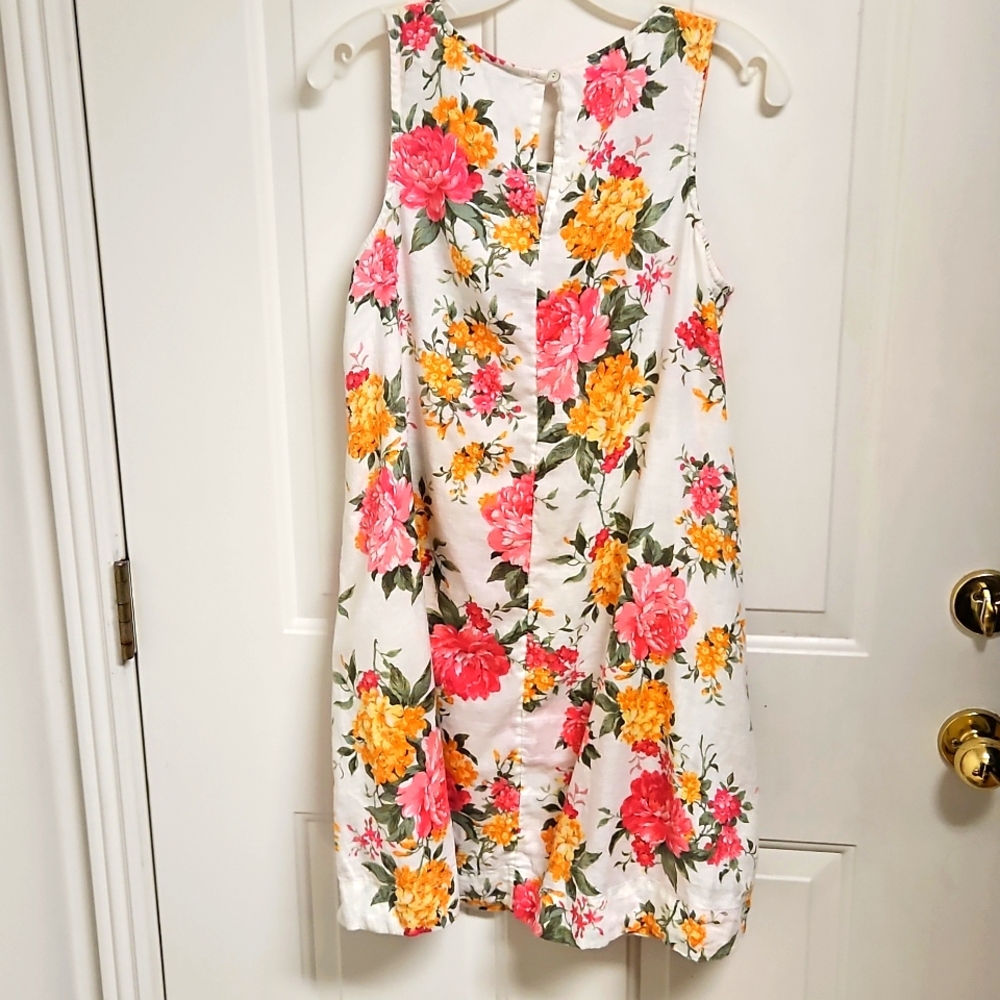 Cynthia Rowley 100% Linen Floral A-line Dress With Pockets Garden Girl - Picture 3 of 4